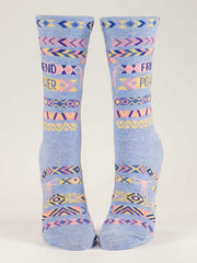 Womens Crew Socks - Friend Power