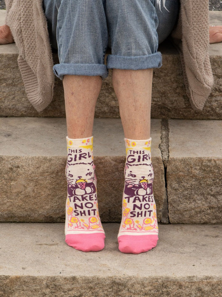 Womens Ankle Socks - Girl Takes No ...