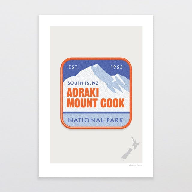 National Park Patch Print - Aoraki Mount Cook