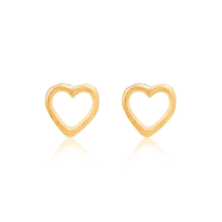 Open Heart Stud Earrings