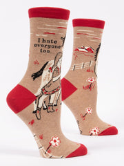 Womens Crew Socks - I Hate Everyone