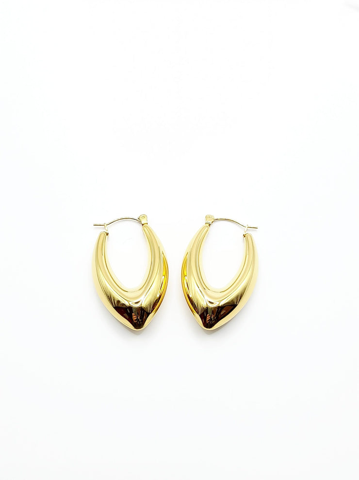 Gold Plate Hoop Point Earrings