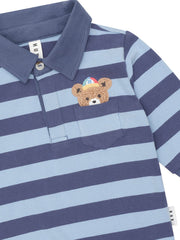 Peeping Hux Blue Stripe Polo Shirt