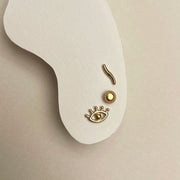 Gold Plated Mill Stud Earrings