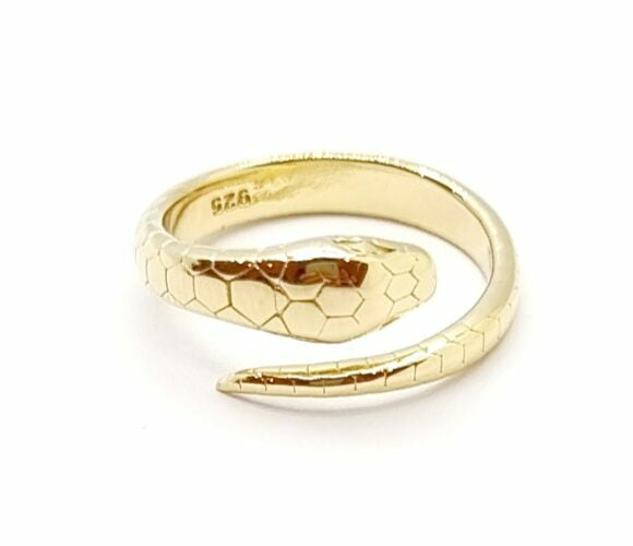 S/S Gold Plated Snake Ring