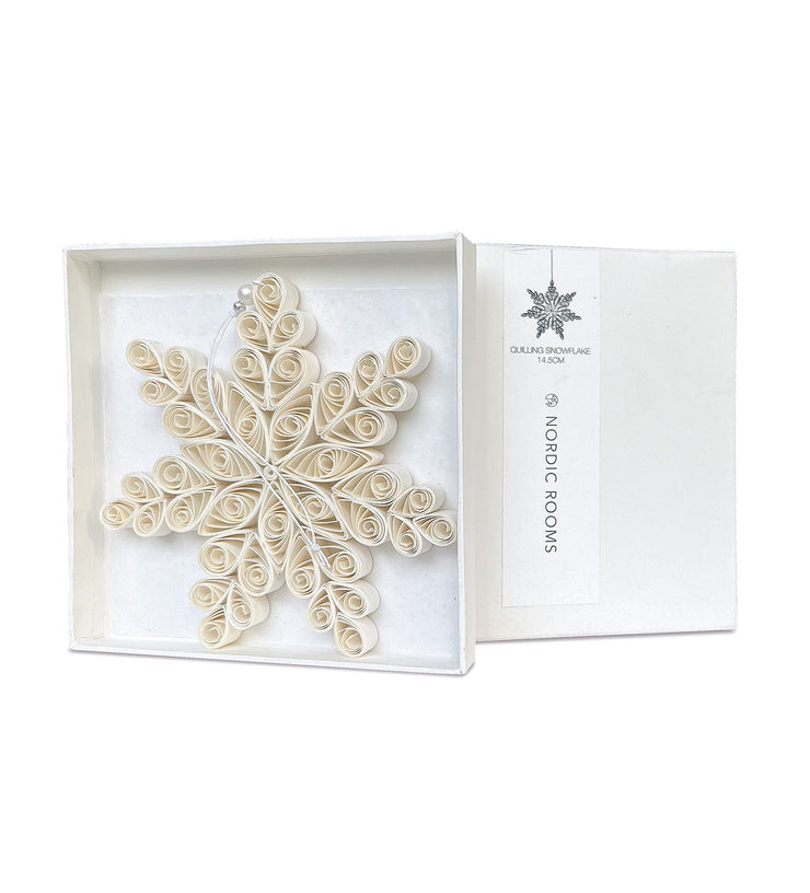 Quilling Snowflake Paper Ornament Off-White 15cm