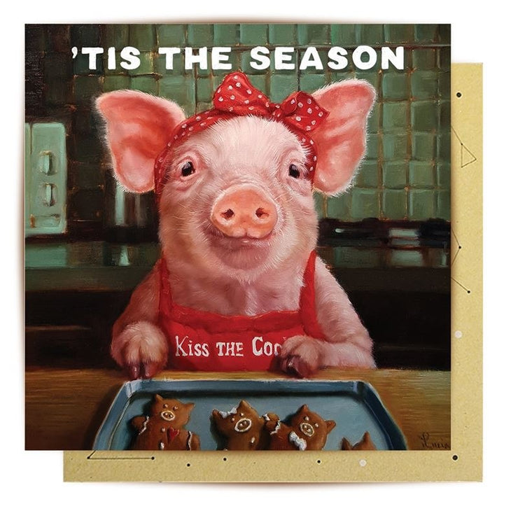 Baking Christmas Pig Card