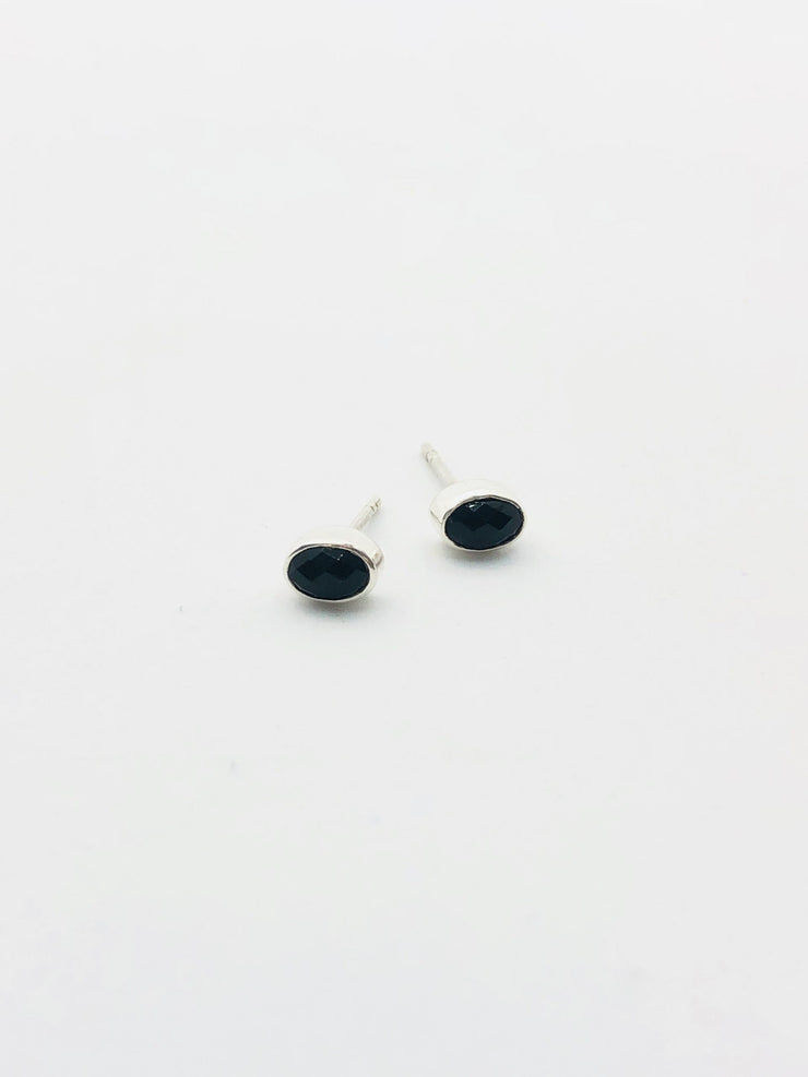 Sterling Silver Onyx Stud Earrings