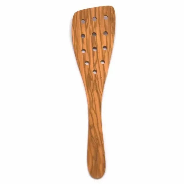 Dishy Olive Wood Spatula W Holes